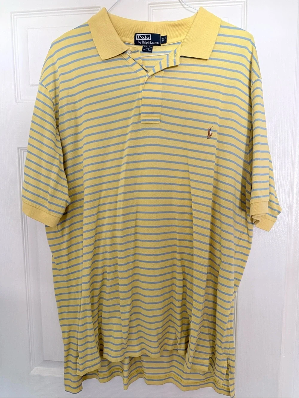 Ralph Lauren Yellow Polo with Light Blue Stripes